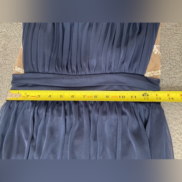 Jodi Kristopher Long Cocktail Formal Navy Blue Dress Size Medium 6-8 - Picture 10 of 10